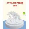 Pilli Çalışan Yıldız Ay Perde Led Işık 2 Modlu Dekorasyon