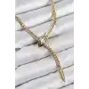 Pirinç Asansörlü Yılan Model Gold Renk Kadın Kolye