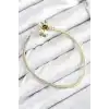 Pirinç Charm Zirkon Taşlı Yonca Model Gold Renk Kadın Bileklik
