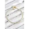Pirinç Charm Zirkon Taşlı Yonca Model Gold Renk Kadın Bileklik