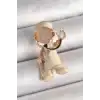 Pirinç Gold Renk Beyaz Mineli Doktor Model Kadın Broş