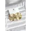 Pirinç Gold Renk Circle Model Kadın Küpe