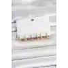 Pirinç Gold Renk Halka Kadın Küpe Seti