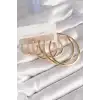 Pirinç Gold Renk Halka Model Kadın Küpe Seti