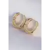Pirinç Gold Renk Kalın Kemik Model Küpe