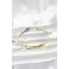 Pirinç Gold Renk Kalpli Model Kadın Kelepçe Bileklik