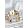Pirinç Gold Renk Levha Model Kadın Bileklik