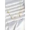 Pirinç Gold Renk Minimal Deniz Konsept Kadın Kolye