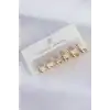 Pirinç Gold Renk Oval Bombeli Küpe Seti