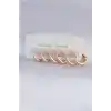 Pirinç Gold Renk Oval Küpe Seti