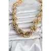 Pirinç Gold Renk Sarmal Halat Model Kadın Kolye