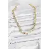 Pirinç Gold Renk Tifani Model Kadın Kolye
