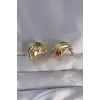 Pirinç Gold Renk Tırtıklı Bombe Model Küpe