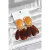 Pirinç Gold Renk Vintage Model Kadın Küpe