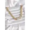 Pirinç Gold Renk VIP Exclusive Seri Gurmet Model Kadın Kolye