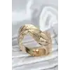 Pirinç Gold Renk Yaprak Model Kadın Bileklik