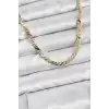 Pirinç Gold Renk Yassı Zincir Kadın Kolye