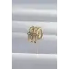 Pirinç Gold Renk Yonca Earcuff Küpe