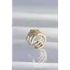 Pirinç Gold Renk Yonca Earcuff Küpe