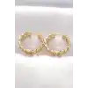 Pirinç Gold Renk Zincir Model Halka Küpe