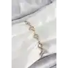 Pirinç Gold Renk Zirkon Taşlı Kadın Bileklik
