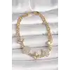 Pirinç Gold Renk Zirkon Taşlı Yonca Model Kadın Bileklik