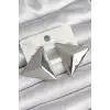 Pirinç Gümüş Renk 3D Üçgen Model Kadın Küpe