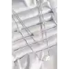 Pirinç Gümüş Renk Ezme İnci Model Çoklu Kadın Kolye