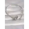 Pirinç Gümüş Renk İşleme Detay Charm Model Kadın Bileklik