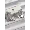 Pirinç Gümüş Renk İşlemeli Kalp Model Kadın Küpe