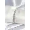 Pirinç Gümüş Renk Kalp Model Kadın Bileklik