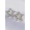 Pirinç Gümüş Renk Yıldız Küpe