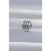 Pirinç Gümüş Renk Yonca Earcuff Küpe