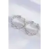 Pirinç Gümüş Renk Zincir Model Halka Küpe