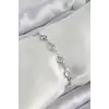 Pirinç Gümüş Renk Zirkon Taşlı Bileklik