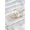 Pirinç Halka Model Gold Renk Kadın Set Küpe