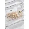 Pirinç Halka Model Gold Renk Kadın Set Küpe