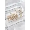 Pirinç Halka Model Gold Renk Kadın Set Küpe