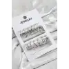 Pirinç Karışık Halka Model Gümüş Renk 6 Çift Kadın Küpe Set
