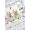 Pirinç Karışık Renk Vintage Model Kadın Küpe