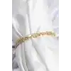 Pirinç VIP Seri Gold Renk Oval Sıralı Kadın Bileklik