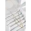 Pirinç Zirkon Taşlı Kalp Model Gold Renk Y Kolye