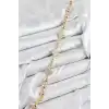 Pirinç Zirkon Taşlı Yonca Model Gold Renk Kadın Bileklik
