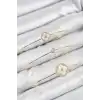 Pirinç Zirkon Taşlı Yonca Model Gold Renk Vip 3lü Kadın Bileklik