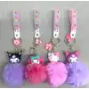 Ponponlu Kuromi Ve Hello Kitty Karışık Anahtarlık