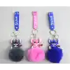 Ponponlu Stitch Anahtarlık