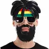 Rasta Peruklu Bob Marley Parti Gözlüğü