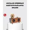 Retro Gramofon Tasarımlı Bluetooth Hoparlör – 3d Stereo Ses, 1800 Mah Batarya