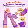Retro Mor File Parmaksız Eldiven 26 cm