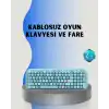 Retro Tarz Kablosuz Klavye Mouse Seti – 104 Tuşlu, Ergonomik Tasarım
